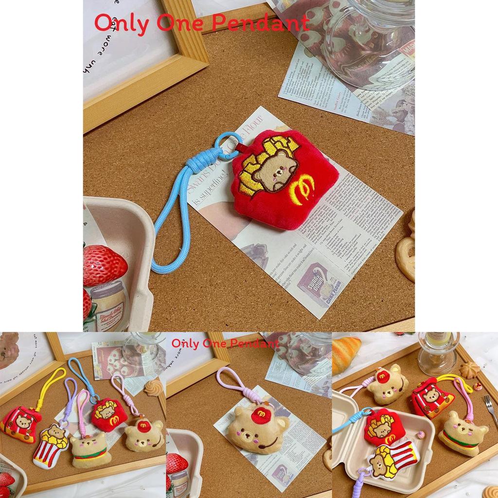 Plush Food Bear Keychain With Short Pile Fabric For Couples And Gift Giving