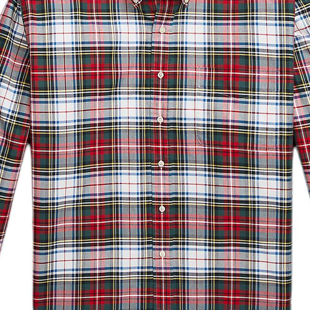 Polo Ralph Lauren Plaid Button-Down Long Sleeve Shirt Men shirts Red White MNPOWOV16823874-100