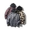 Export Export Tail Order Gingham Hooded Shirt Men's Spring and Autumn American Retro Overalls Casual Shirt Jacket