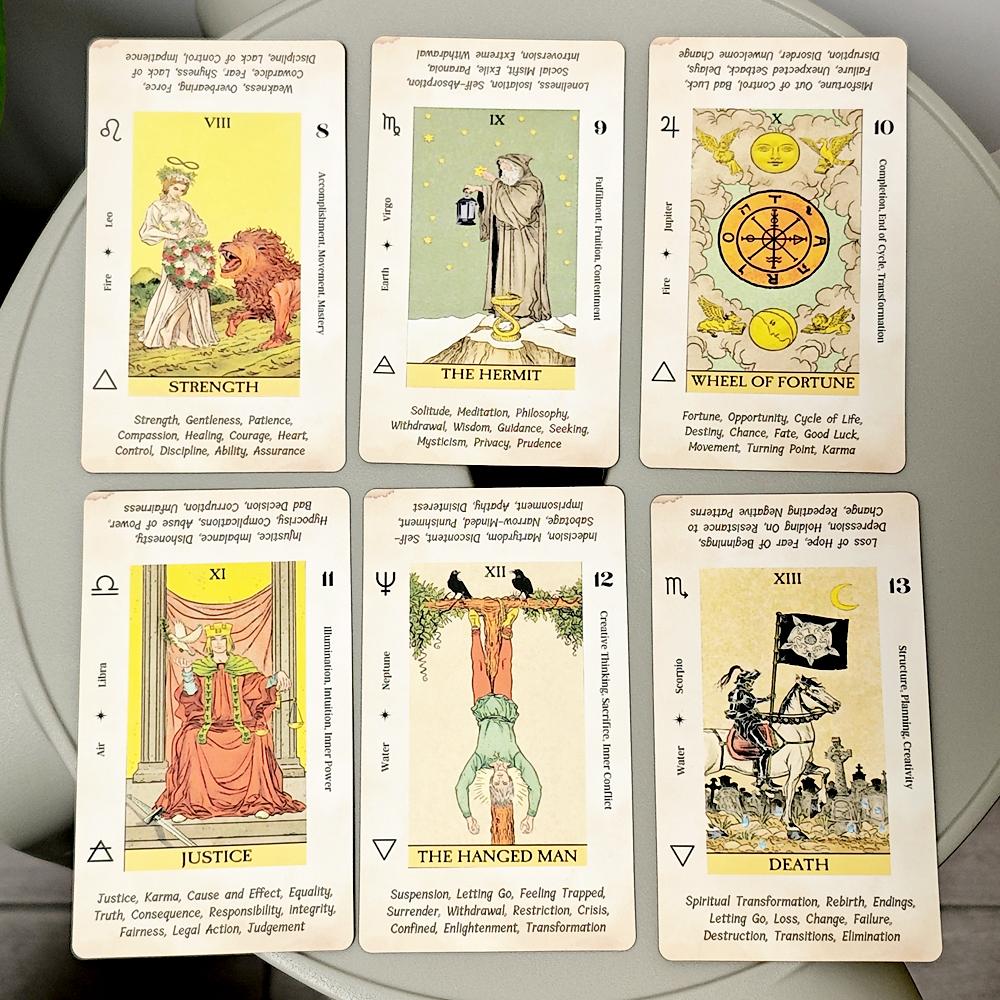 Before Tarot Deck 78 Stück Tarotkarten mit Schlüsselwörtern Ein Moment zuvor 10,3*6cm