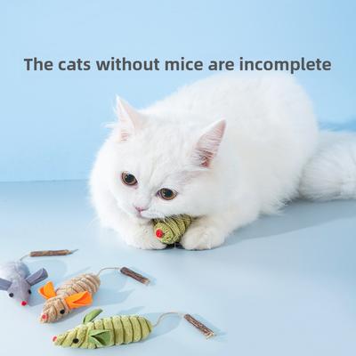 Cat Toy Simulation Mouse Catnip Wood Polygonum Cat Stick Self-hi To Relieve Boredom Cat Catnip Pet Products