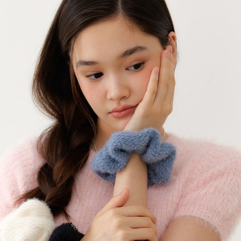 

OVLA шахматная вязаная резинка-скранчи_3 цвета HS015 black