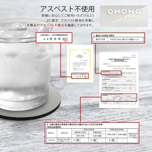 Set of 2 Soft, Antibacterial Silver Ion-Infused Diatomaceous Earth Coasters, Made in Japan (Dark Gray, Round)