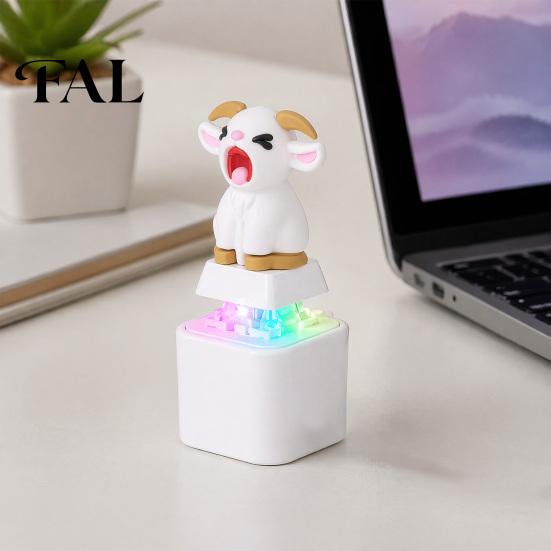 Decompression Clicker Toy 1/2/3Pcs Screaming Goat Keyboard Fidget Toy, Rechargeable Sheep Finger Portable Sensory with Light Sound, Animal Push