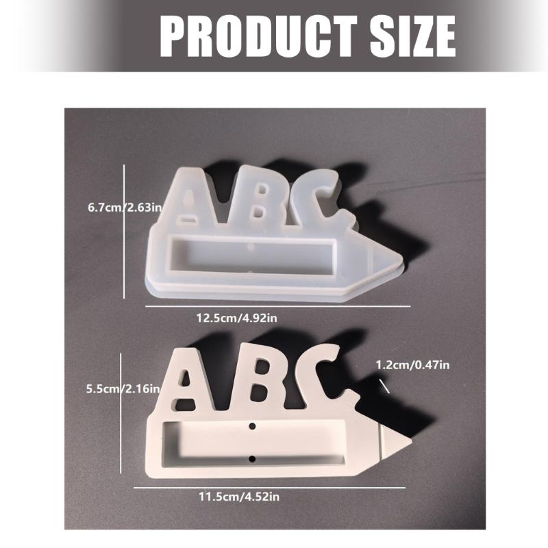 Letter Pencil Shape Resin Silicone Mould Silicone Chocolate Holder Mould for Classroom Decoration Handmade Candy Chocolate Holder Classroom Decoration