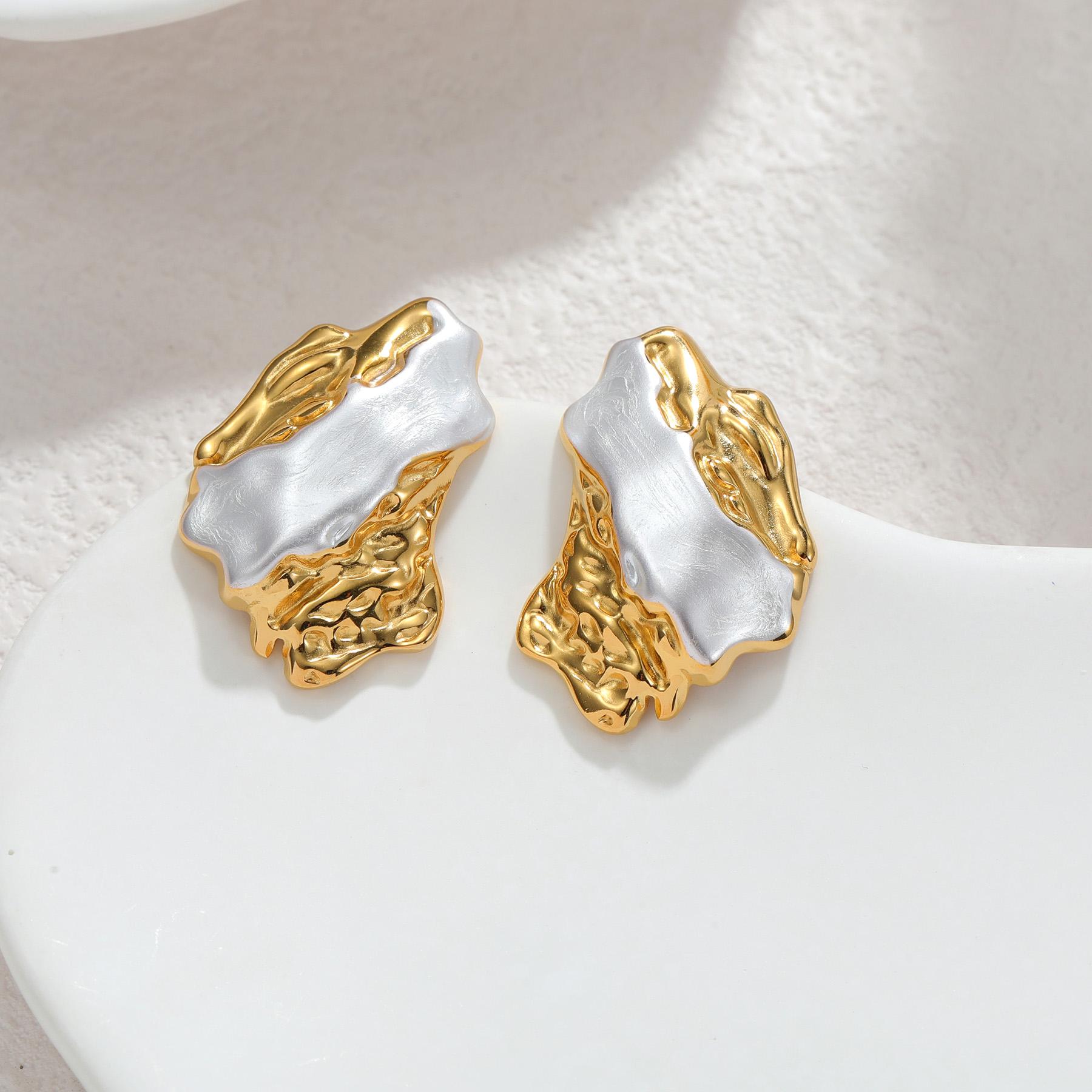 Atoztide Exquisite Vintage Beads Flower Earring For Women Stainess Steel Gold Color Multiple Styles Textured Earring Jewlry Gift
