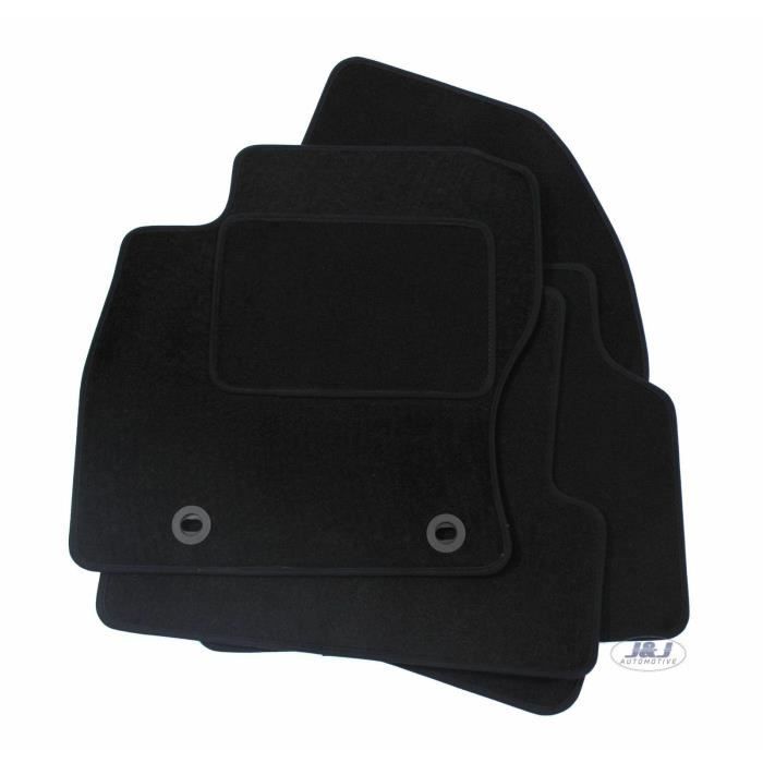 Tapis De Sol Noir Velours - J&J AUTOMOTIVE - Ford Focus 2005-2010 - Sur Mesure - Antidérapant - Imperméable