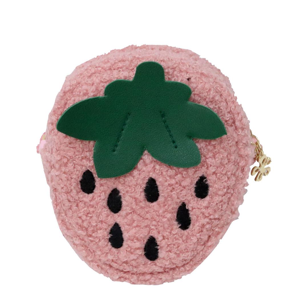 Очаровательная Мини Плюшевая Клубника Детская Сумка Через Плечо Стильных Цветов Для Детей розовый