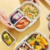 Cute Bear Plastic Divided Food Container Portable Leak-proof Detachable 3 Grids Bento Lunch Box For Kids Student Microwave Safe
