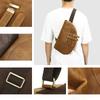 Men's Chest Bag, Retro Crazy Horse Leather, High-end Small Crossbody Bag, Clasp Design, Fashionable Single-shoulder Bag