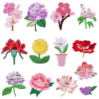 Petice de Reparare Cusute/Adezive la Fier, Petice Brodate cu Flori, Petice Aplică pentru Pălării Rucsacuri Decorațiuni