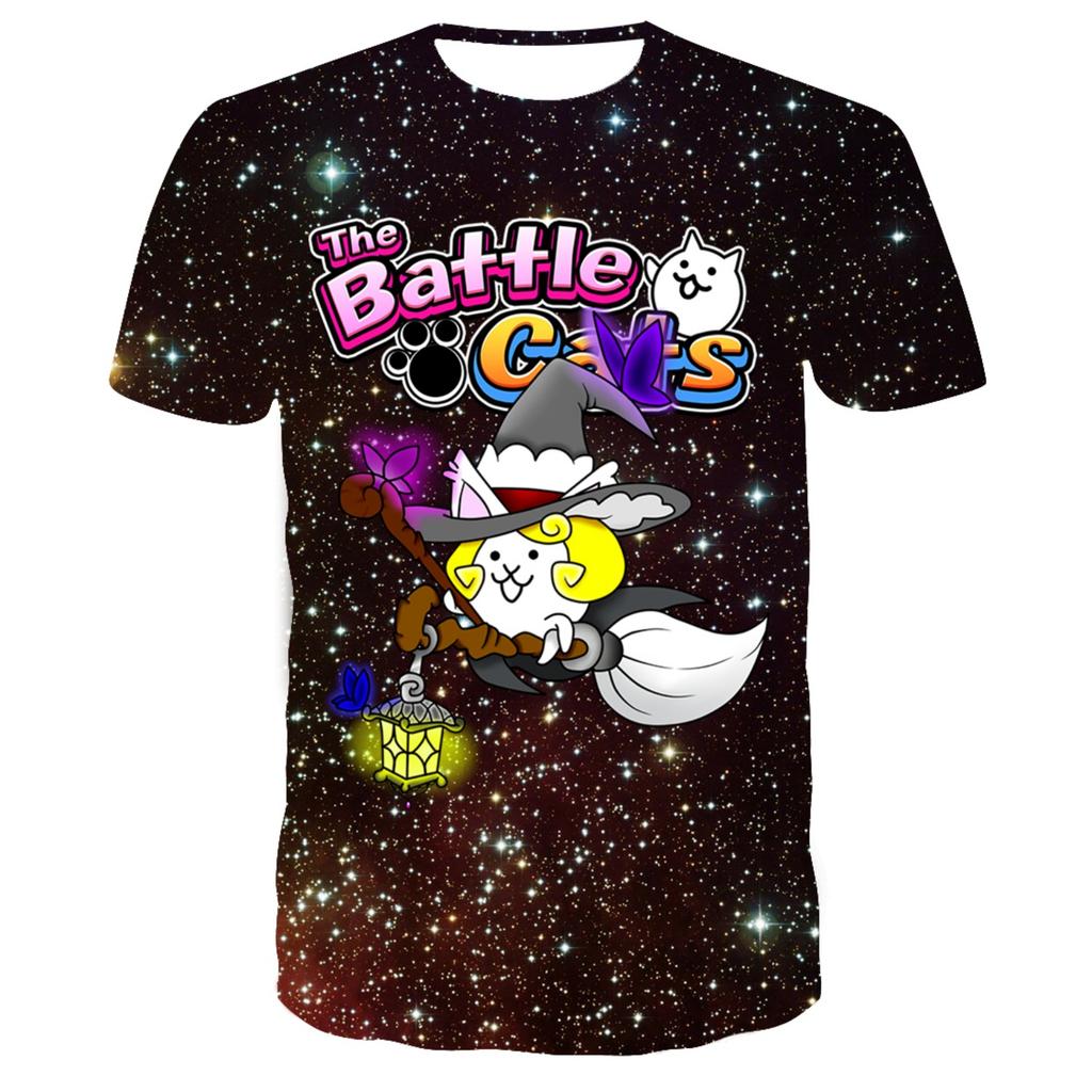 New Style T-shirt Game 'Battle Cat' 3D Printed T-shirt Fashionable Children's Boys Round Neck Short Sleeve Children's Clothing.