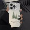 Merry Christmas Tree Snow Deer Fashion For iPhone 16 15 14 13 12 11 Pro XR XS Max 7 8 Plus Anti-Drop Phone Shockproof Y2k Cover
