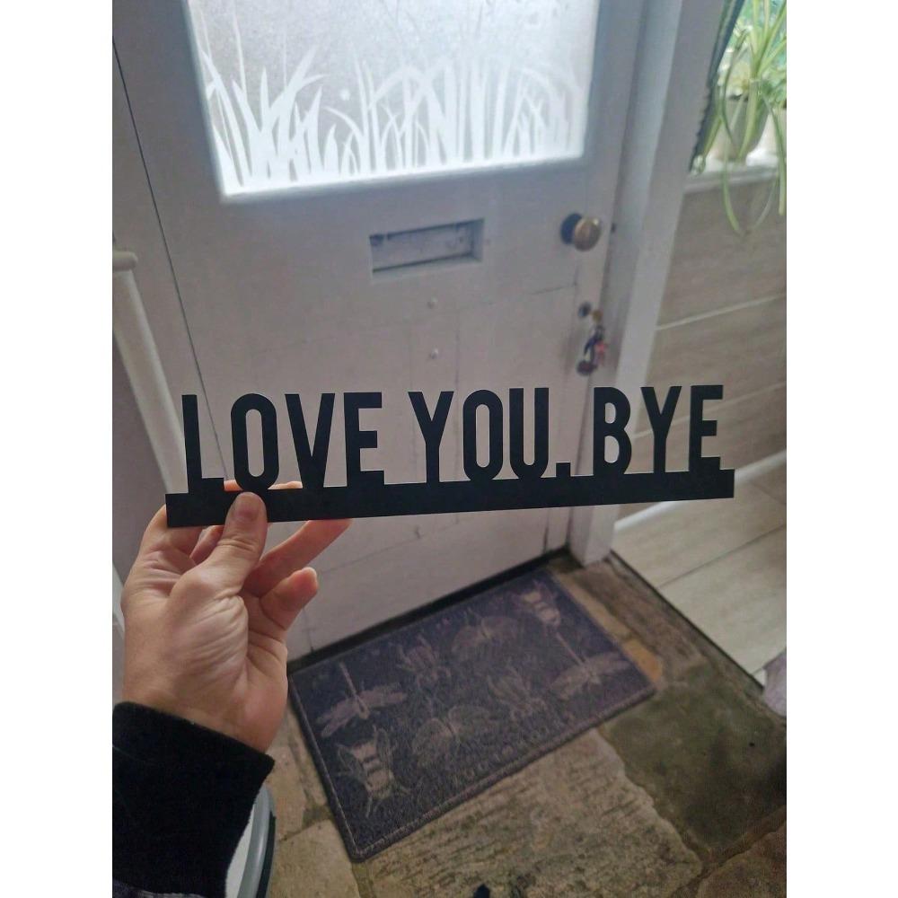 Classic Metal LOVE YOU BYE Sign Geometric Wall Art Living Room Home Decor Unique Valentine's Day Gift Idea