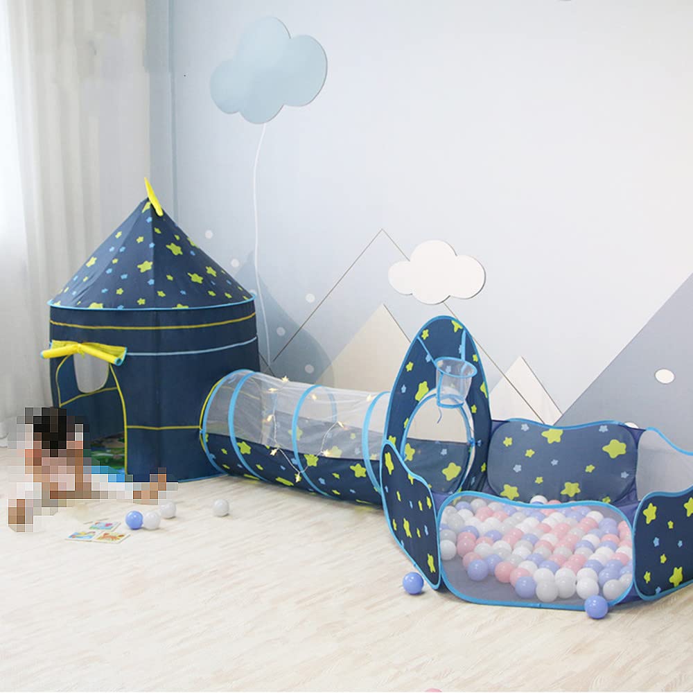 Floving 3-in-1 Kids' Tent Set, Foldable and Easy To Set Up, Kids Tent, Ball Pit, Indoor Play Tent House, Ball Tent, Carrying Bag Included, Marine Worl