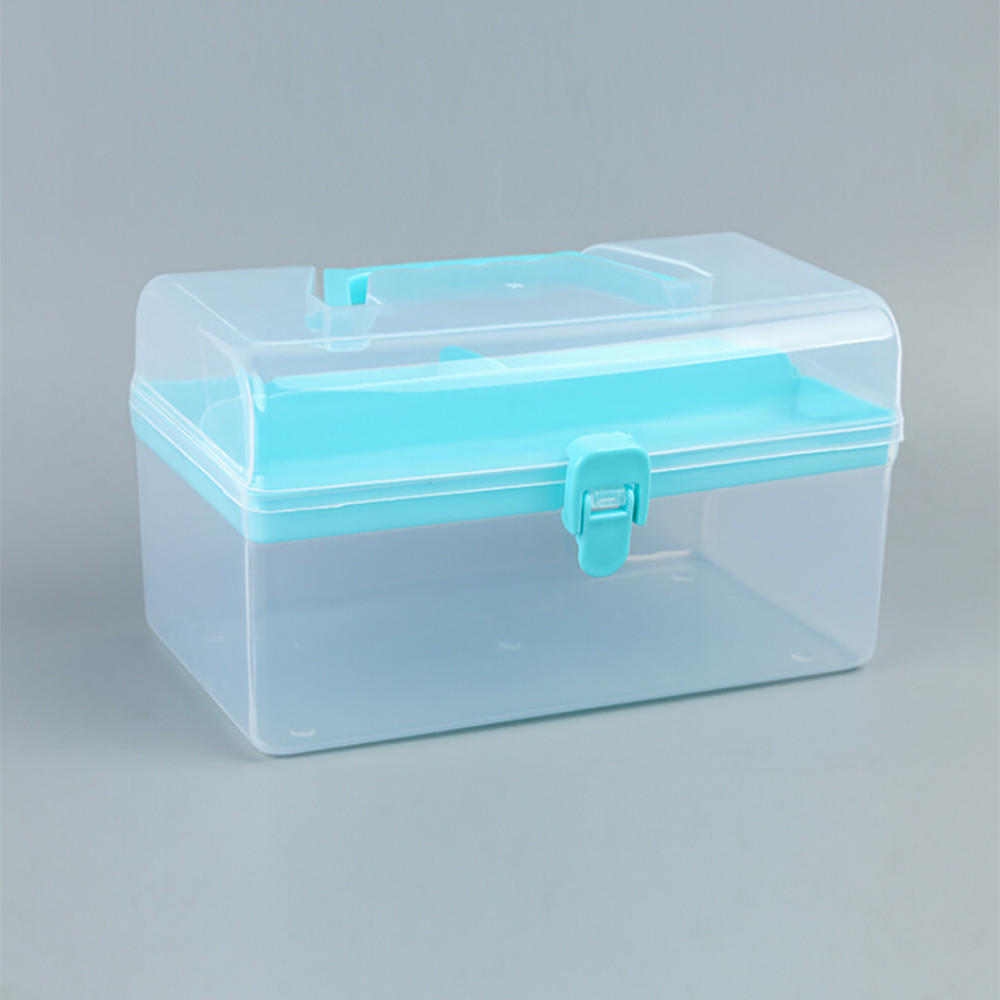 Clear Plastic Multipurpose Portable Handled Organizer Storage Box
