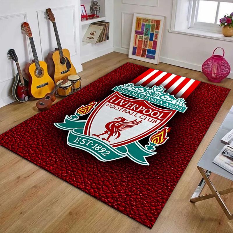 L-LiverpoolPrinted Area Rug Carpet for Bedroom Living Room Home Decor Rugs Mat Non Slip Mat Rug for Bedside