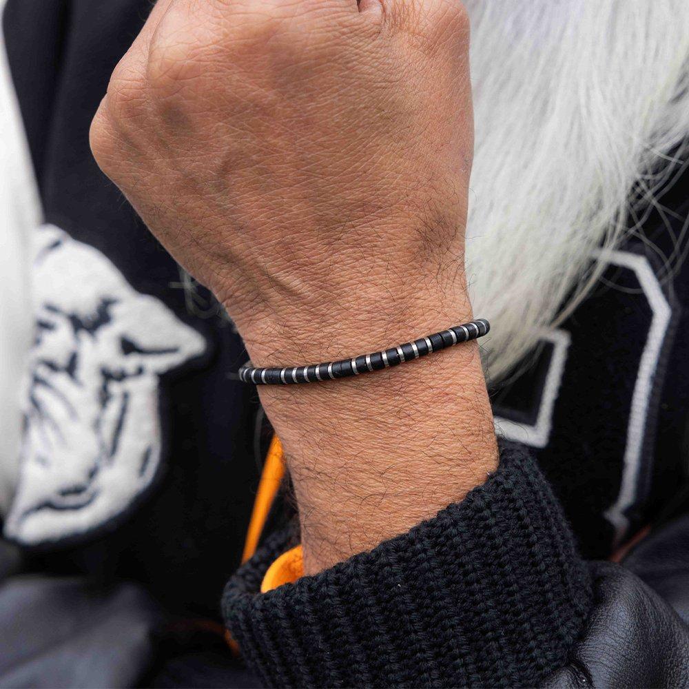 Pig & Hen Brontide 4 Bracelet - Black Agastache x Silver