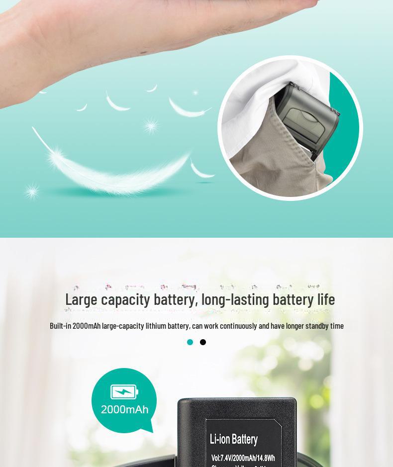 POS-5809 Portable 58mm Wireless Bluetooth Thermal Receipt Printer, Compatible with Takeaway Software