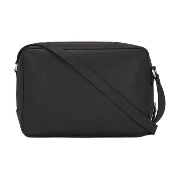 Montblanc Artisan Series Hexagonal White Star Logo Zipper Closure Leather Messenger Bag Men Bags Classic-Black MB198127
