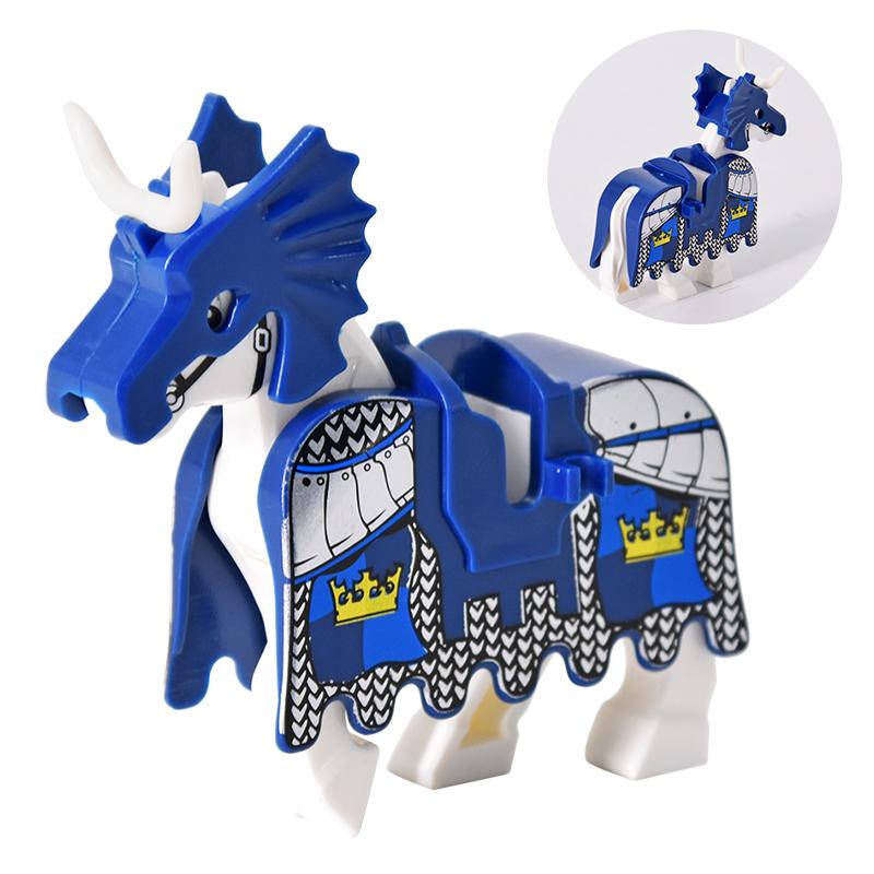 Jednotlivě prodávaný středověký rytíř římský válečný kůň Rohan zvíře stavebnice akční figurky DIY hračky pro děti dárky