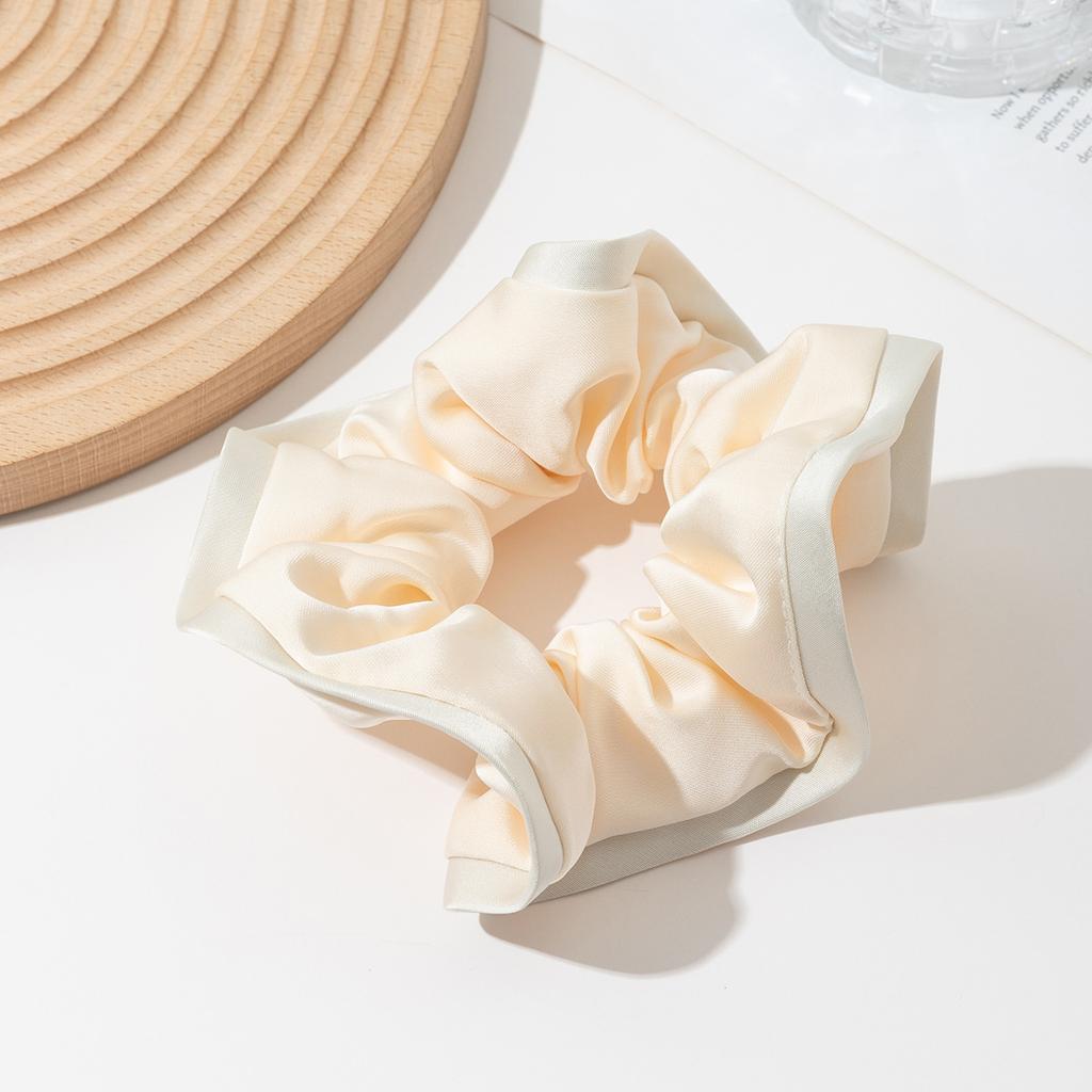 Vintage Silk Satin Hair Scrunchies Elastic Hair Bands Solid Color Women Girls Headwear Ponytail Ties Rope Hair Accessories