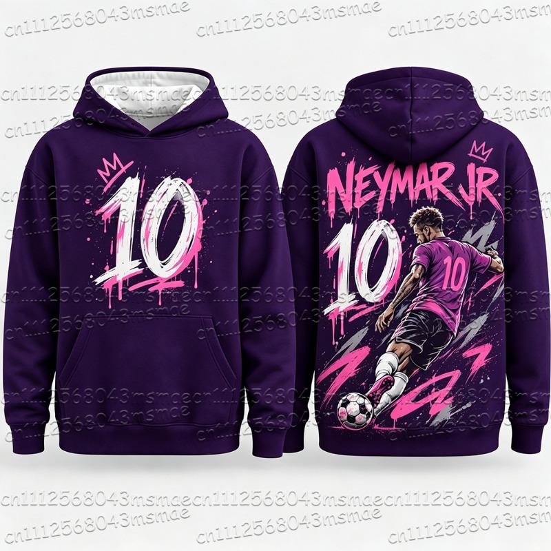 New 2027 Special Neymar No.10 Print Football Jersey For Men Women Hoodie Summer Quick-Dry Casual Tops Sports Kids/Adult Hoodie
