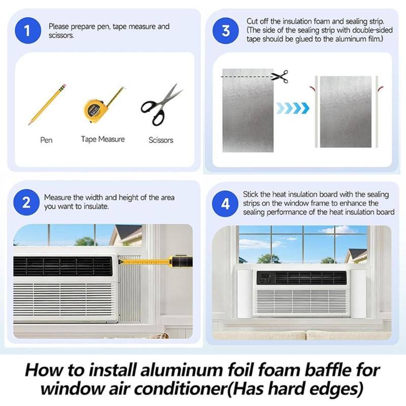 Window Air Conditioner Insulated Foam Panels Winter Surround Insulation Side Panel for Air Conditioners Accessories