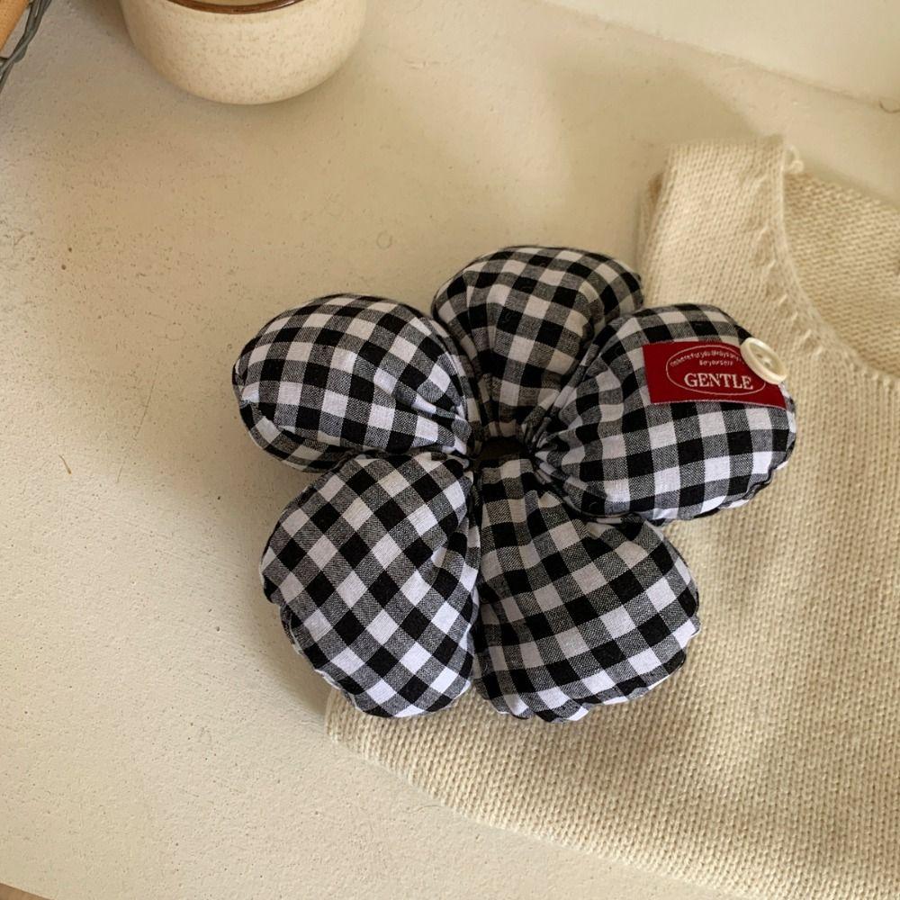 Lattice Exaggerated Hair Ring Sweet Oversized Hair Tie Elastic Flower Hair Scrunchies  Women