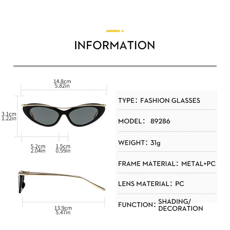 Women's Sunglasses, Fashionable Small-frame Cat Eye Sunglasses.