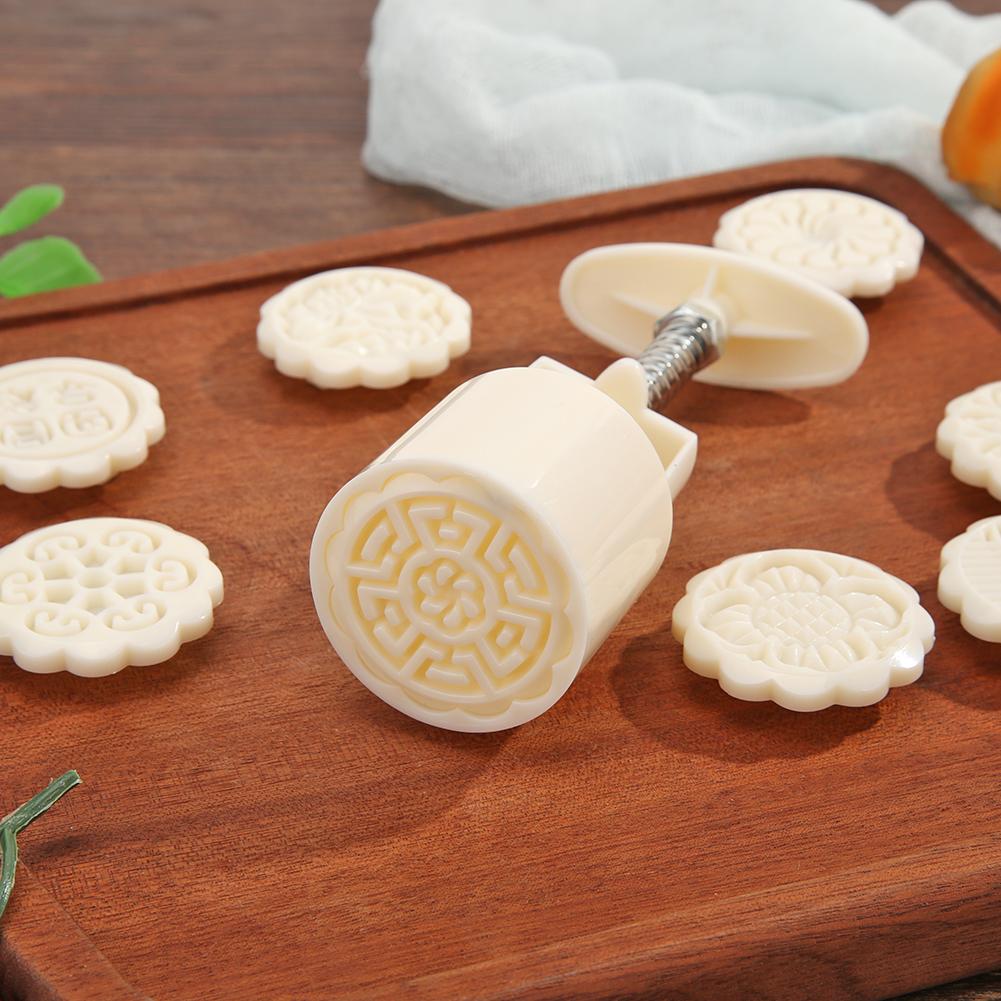 8pcs DIY Cake  Easy Cleaning Mooncake Maker Thickened Mid-autumn Baking Tool Labor-Saving for Home Kitchen Bakery Use