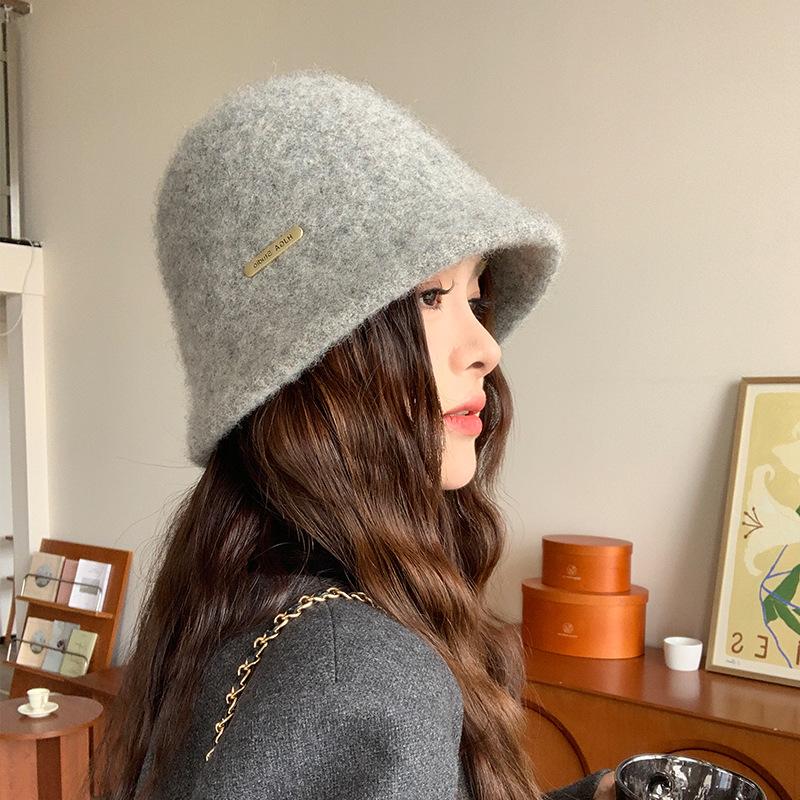 Women Winter Reversible Bucket Hat Warm Vintage Fisherman Cap Japanese Cute Girls Casual Outdoor Sports Fisherman Cap