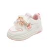 2026 Spring Girls' White Sports Shoes with Bow Knot - Trendy Casual Sneakers for Kids and Teens