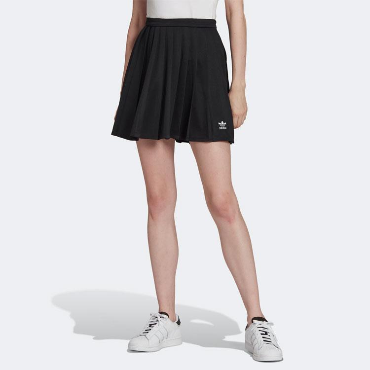 Adidas Originals Adicolor Classics Court Inspired Flowy Pleated Loose Fit Recycled Polyester Tennis Skirt Women Black HC2058