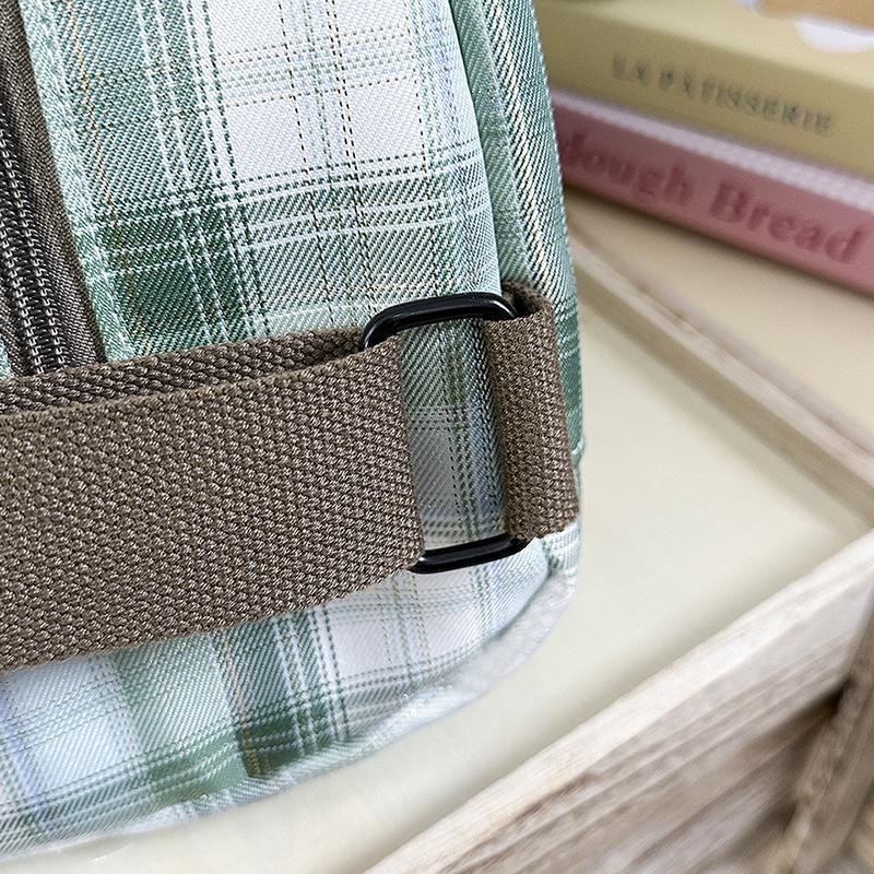 Plaid Travel Backpack Student Schoolbag Class Commuter Backpack
