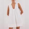 Summer, Solid Color Dress, Street Seaside Vacation, Sleeveless U-neck, Casual European and American Style