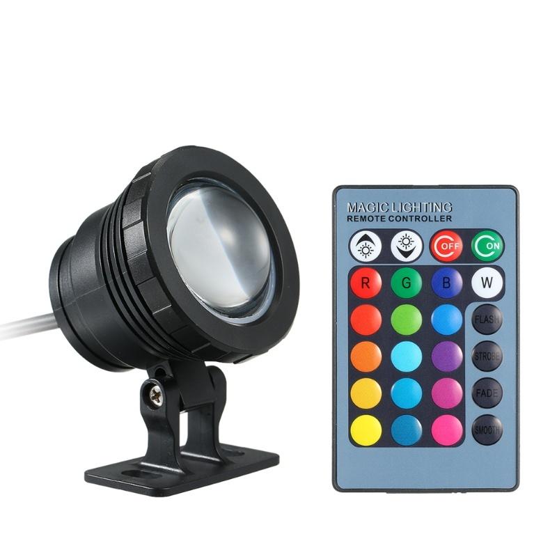 AC/DC 12V 10W RGB LED Underwater Light Submersible Lamp With Remote Control 16 Colors Changing Flash/ Strobe/ Fade/ Smooth 4