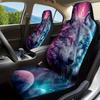 2pcs, Vibrant Astral Wolf Graphic Car Seat Covers, Machine Washable, Automotive Interior, All Season Use, Universal Fit For Most