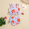 Exclusive Girls' Floral Split Swimsuit Set