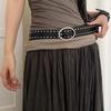 Adjustable Y2K Wide Belt Punk PU Leather Waistbands Skirt Accessories Rivet Waist Belt  Waist Seal