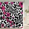 Beautiful Flowers Shower Curtain Butterfly Birds Printed Bathroom Curtains Polyester Fabric Home Decor Bathtub Screen with Hooks