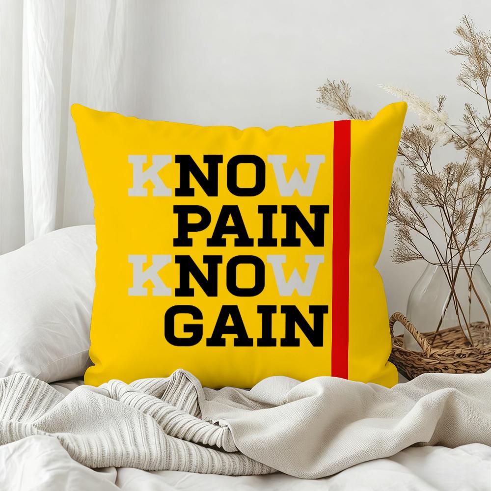 No Pain No Gain GYM Pillow Case Bedroom Sofa Living Room Backrest Decoration Square Cushion Nap Time
