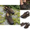 Mens Hiking Adventurous Sandals With Closed Toe And Adjustable Shoelace For Outdoor Activities