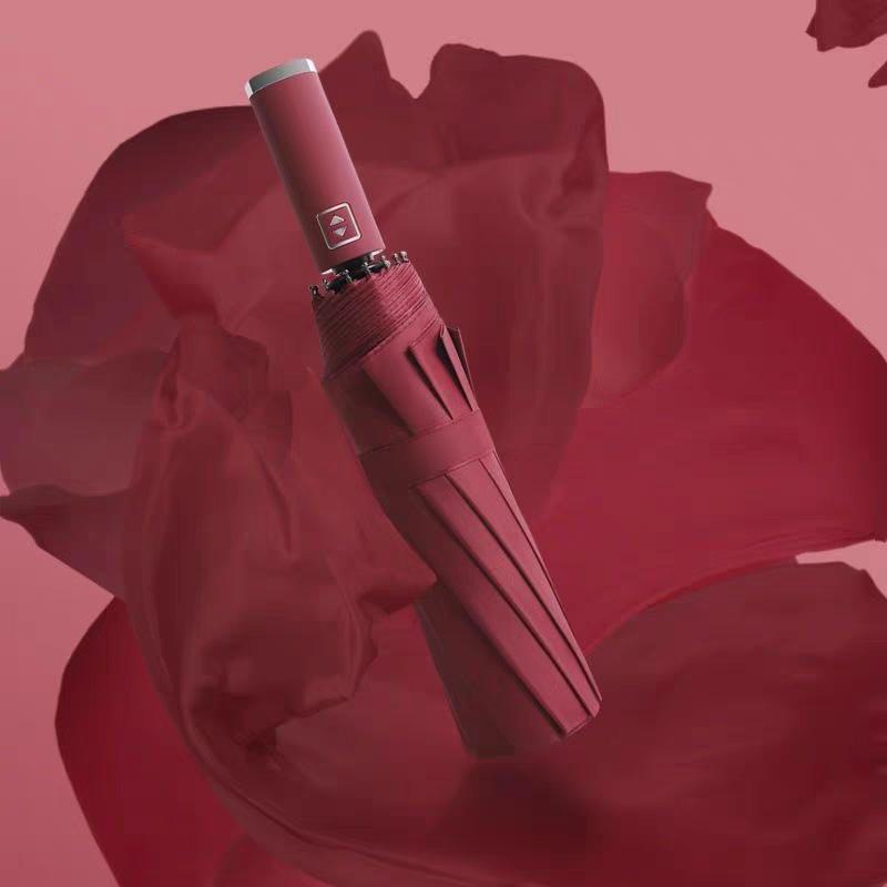 8-Rib Automatic Folding Umbrella with Logo for Sun and Rain