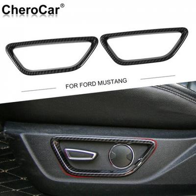 Carbon Fiber 2xSeat Adjust Control Button Decor Cover  Trim For Ford Mustang 15+