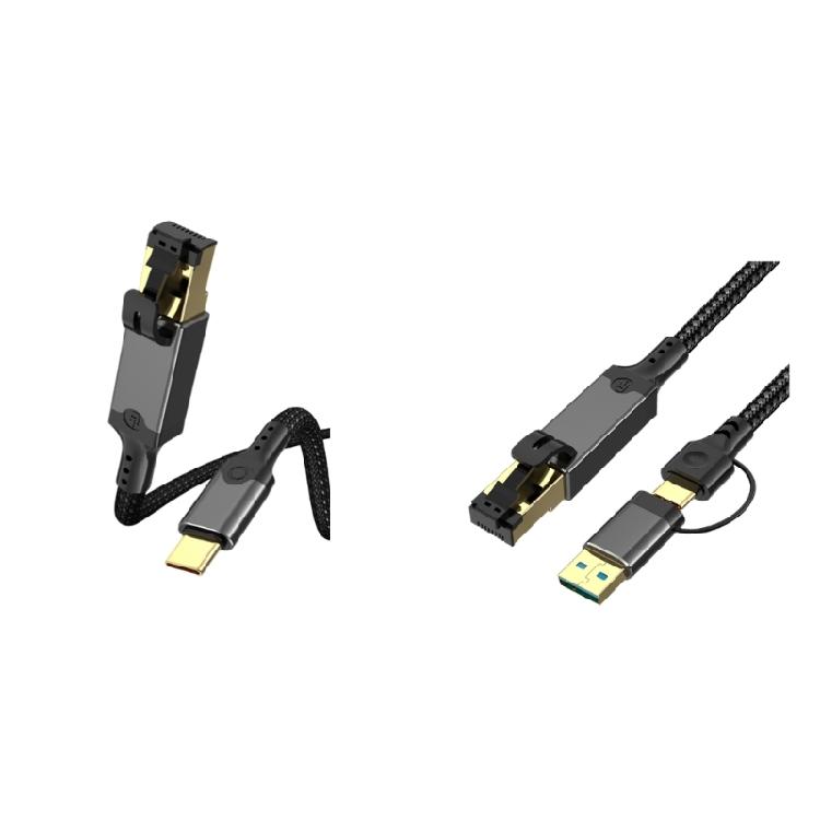 Textile Sleeve USB to RJ45 Ethernet Cable with Fast Start, Gigabit Internet Access for Students and Travel Workspaces
