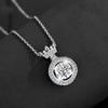 14K White Round Moissanite Necklace Pure Silver Crown Pendent Necklace For Women Wedding Engagement Jewelry Gift