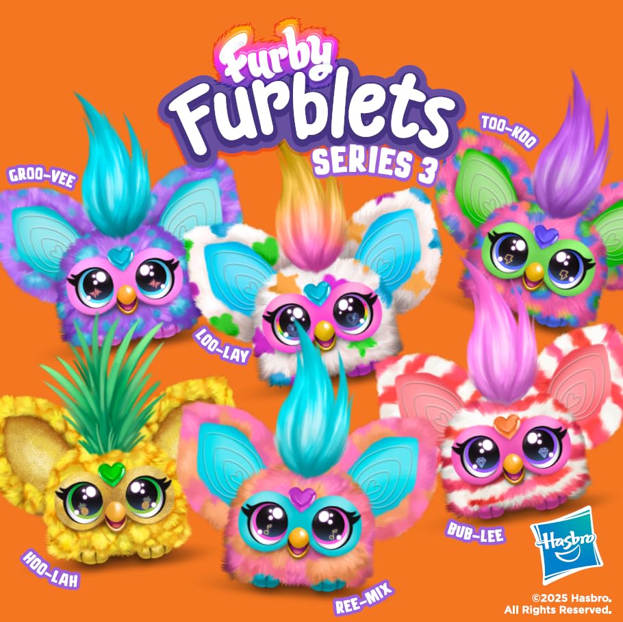 Hasbro Furby Furblets Talky Mini Friend, 45+ Sounds, Furby Language Only, Electric Plush Toy, Ages 6+, Colorful, Authentic Product (G1399)
