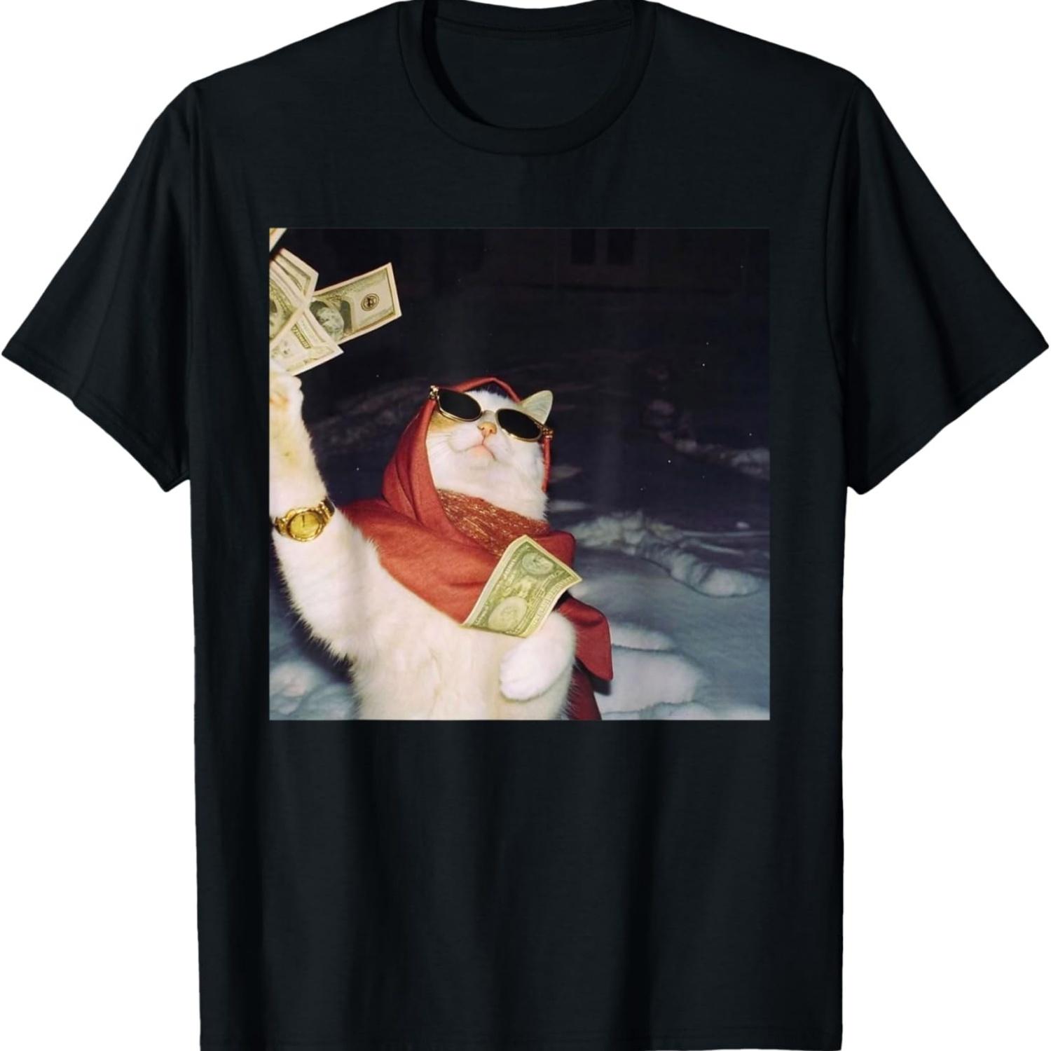 Funny Cat Meme Cursed Meme T-Shirt S чёрный