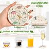 Dinosaur Cotton Cup Coasters with Holder Absorbent Drink Coasters Set for CoffeeTabletop Protection Housewarming Gift Home Decor 6 Pcs